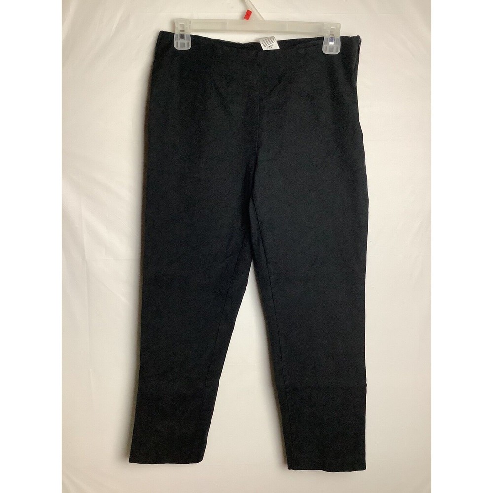 Womens Size 6 Time & Tru Black Stretch Side Zip Capri Pants